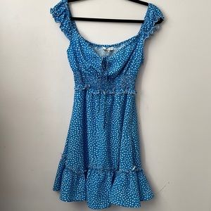 Blue Patterned Mini Dress